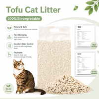 Litière pour chat en tofu biodégradable à texture douce, protection des pattes, agglomération rapide, jetable dans les toilettes, pulpe de soja naturelle, sac de 5 kg pour chatons