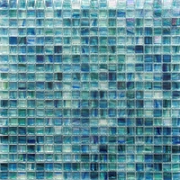 Mosaïque de carreaux de piscine 3D en forme de cube bleu, mini diamant, Honeyberry, liquidation, 30 x 30 mm, brillant