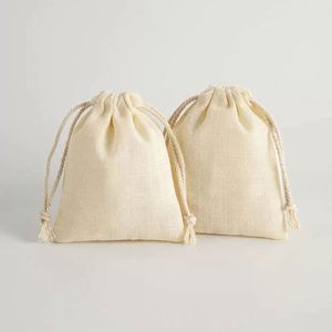 Pochettes en mousseline de coton géométriques 13*18cm avec poignée en corde, fermeture à cordon et bandoulière pour cadeaux de mariage (couleur personnalisée) - Product Image 3