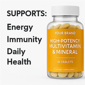 Fabricant sur mesure, marque privée, comprimés multivitaminés haute puissance pour adultes, pour l'énergie, l'immunité, la santé cardiaque - Product Image 3