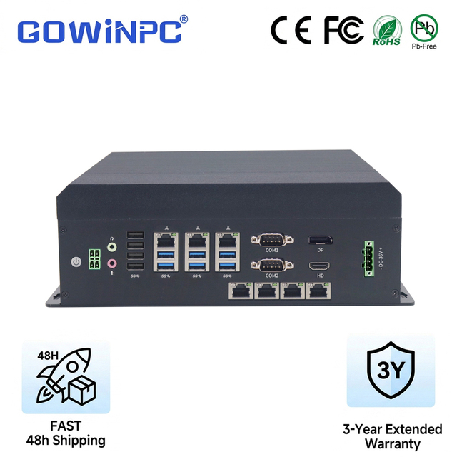 4K Digital Signage Player Industrial Mini PC Intel i5-8400 i5-6400 i7-9700 4 Output VESA Mount Media Player Advertising