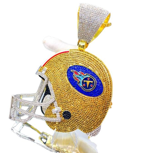 Collar de casco dorado de titanes de 6 pulgadas/8 pulgadas, joyería deportiva, collar de casco de fútbol para regalo - Product Image 2