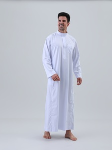 Robes arabes et robes Dishdasha pour hommes, en polyester léger, séchage rapide, élégantes, confortables, col montant - Product Image 4