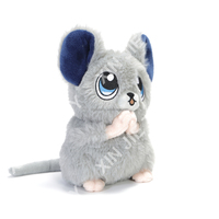 Jouet en peluche rembourré de coton PP avec fourrure de souris, jouet en peluche gris en forme de souris, jouet en peluche personnalisable en forme de souris avec OEM ODM