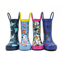 Bottes de pluie en caoutchouc pour enfants avec imprimé animal amusant, portables, imperméables, design mignon et tendance