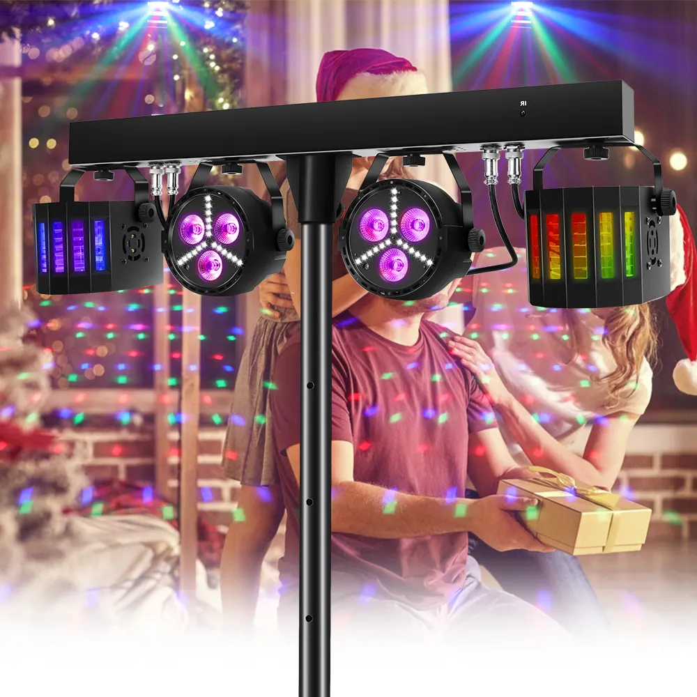 Lumières DJ avec support scène fête barre lumineuse ensemble LED Par Laser Derby boule magique éclairage pour Disco mariage
