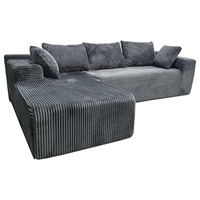 Canapé d'angle modulable en tissu velours côtelé, design moderne, pour salon d'appartement, avec mousse haute densité