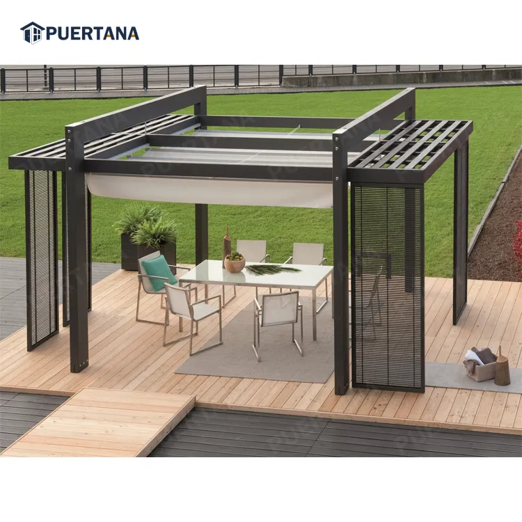 Tuin Tuinhuisje Outdoor Aluminium Pergola Dak Tuinhuisje Fabrikanten