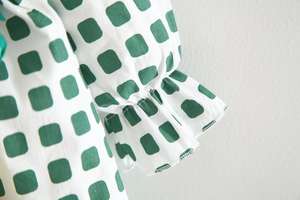 Ropa Infantil, Moda Japonesa y Coreana de Verano, Lindo Vestido Verde con Flores para Niña, de Fábrica en China - Product Image 6