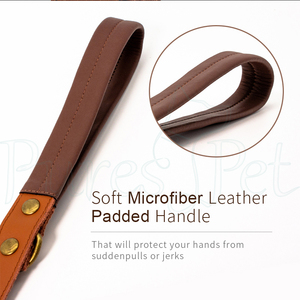 Accesorios para perros de alta calidad Diseños de hebilla de metal Correas de collar para mascotas al aire libre Correa de perro de cuero impermeable - Product Image 2