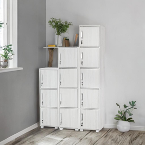 ตู้ล็อกเกอร์ดีไซน์ทันสมัยพร้อมประตูสีขาวหรือสีโอ๊ค3ถึง5กล่องและถังขยะที่มีความแข็งแรงสูง - Product Image 1