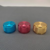 Kenop logam campuran aluminium 15mm & 32x13mm hitam polos sakelar putar mesin CNC & kenop Volume dengan kenop aluminium merah