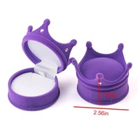 Emballage de bague en forme de couronne de Offre Spéciale boîte à bague de flocage de couleur personnalisée nouveau design mignon boîte à bijoux en velours étui cadeau de couleur de mode