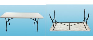 Mesa Plegable Blanca de Buena Calidad al por Mayor, Mesa Rectangular de 183 cm para Catering, Banquetes, Picnic, Mesa Plegable de Plástico para Exteriores - Product Image 3