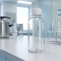 Flacon vide en PET transparent à large ouverture pour sirop liquide oral, avec bouchon à vis, emballage pharmaceutique, flacon en plastique pour médicaments