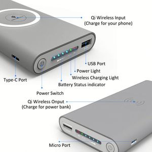 Nouvelle batterie externe portable sans fil 10000 mAh 2024, chargeur de téléphone portable, batterie externe pour téléphone 8 8plus X 8p - Product Image 5