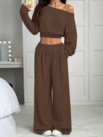 Ensemble Femme Personnalisé PASUXI, Haut Tricot Lâche et Pantalon Élégant, Tailleur Femme Grande Taille, Ensemble Décontracté 2 Pièces pour Femme