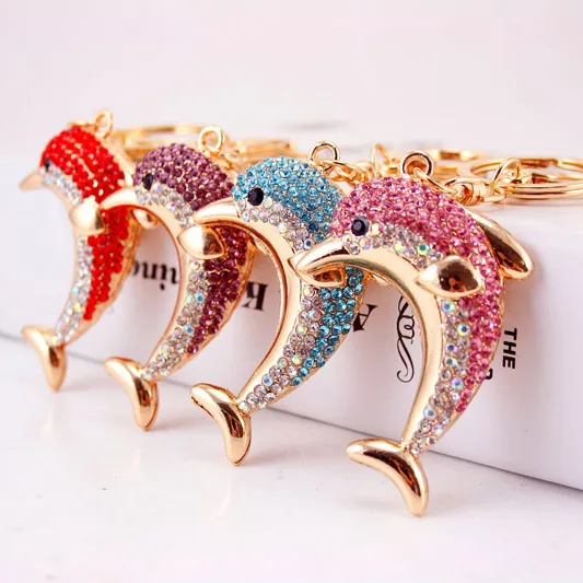 Porte-clés pieuvre Animal mignon avec strass, en cristal coloré, créatif, bijoux à la mode,