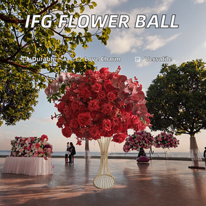 IFG Hot Selling ROMANTIC Unbreakable 65cm White Silk <b>Artificial</b> <b>Flower</b> Ball for Wedding Centerpiece Decor - Product Image 2