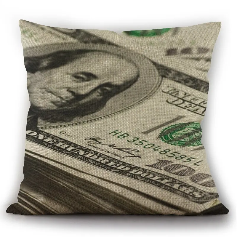 Sáng Tạo 100 Đô La Tiền In Đệm, USA Bill Trang Trí Ném Gối Vỏ Đệm Cho Nhà