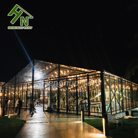 Tente de réception transparente en aluminium pour 400-500 personnes, ignifuge, imperméable, résistante aux UV, certifiée CE, pour événements en plein air