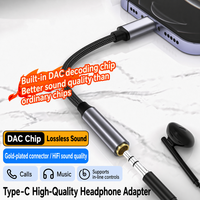 Adaptateur audio USB C vers 3,5 mm OEM, 32 bits/384 kHz, dongle DAC HiFi, câble jack audio type C pour iPhone pour Android