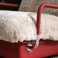 Fauteuil de loisirs nordique, fauteuil en fausse fourrure, canapé doux et confortable, adapté au salon, à l'appartement, à l'hôtel, à la villa