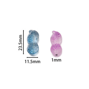Crystal Peanut Shape Glass <b>Spacer</b> Beads For Jewelry Making Mixed Colors 12mm Ac4085 - Product Image 2