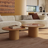 Table basse rose en marbre naturel, modèle de luxe simple et design pour salon SG088