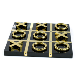 Sang Trọng Màu Đen Và Vàng 3D Xo Trò Chơi Thiết Lập Acrylic Kim Loại Thép Không Gỉ Tic Tac Toe Hội Đồng Quản Trị Trò Chơi - Product Image 3