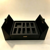 Boîte cadeau personnalisée à double porte avec doublure en EVA découpée, logo estampé à l'or, boîte cadeau en papier rigide de luxe pour l'emballage de cadeaux