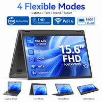 Nouvel ordinateur portable convertible à 360 degrés, écran tactile FHD IPS de 15,6 pouces, processeur Intel Core I3-10100Y, 16 Go de RAM, 256 Go de SSD, clavier anglais américain