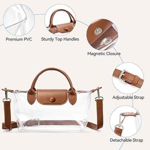 Sac à bandoulière messager pour femme, grande capacité, en PVC imperméable, avec doublure en polyester transparent, approuvé pour les événements sportifs - Product Image 3