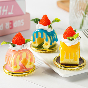 Miniature simulation cream cake <b>roll</b> dessert cupcake model, simulation food keychain, bag, <b>backpack</b> pendant - Product Image 1