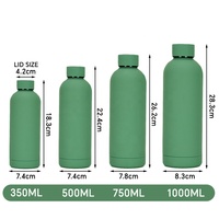 Logotipo personalizado Tapa de paja extraíble a prueba de fugas Botellas de agua deportivas con aislamiento al vacío de acero inoxidable 350ml 500ml 750ml 1000ml D