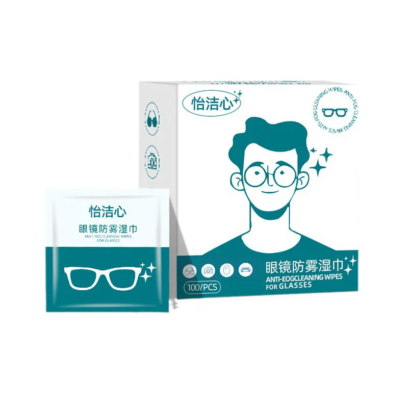 Toallitas húmedas antivaho para lentes de alta calidad, gran oferta, desechables, 100 unids/caja, la mejor marca antivaho en China, ecológica