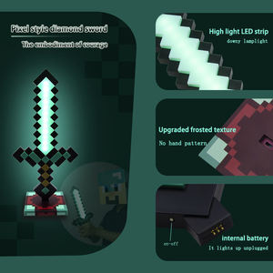 Lámpara LED de Noche con Forma de Espada de <span class=keywords><strong>Minecraft</strong></span>, Lámpara de Ambiente de Escritorio Luminosa de <span class=keywords><strong>7</strong></span> Colores, Lámpara de Mesa Enchufable para Consumidores - Product Image 6