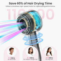 Wochuan Nouveau Design OEM Sèche-cheveux Ionique Électrique Mini Portable Sans Brosse à Plasma pour Voyage, Ensemble de Styling Capillaire