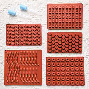 1Set Siliconen Snoep Mallen, 5 Stuks Chocolade Biscuit Bakvorm Mini Hart/Donut/Dinosaurus/Beer/Rups Gevormde Gummies Mallen - Product Image 2