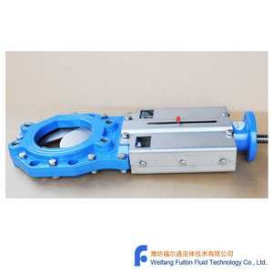 วาล์วประตูมีด kgv พร้อมแผ่นโอริฟิสซ์รูปตัววี DN150 PN10 EN1092 EN558ได้รับการรับรอง GSK EN1171เหล็กดัดสองทิศทาง - Product Image 4