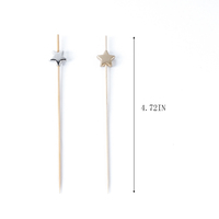Custom12cm Mode Or Argent Pentacle Brochettes De Bambou De Qualité Alimentaire Gâteau Apéritif Brochettes pour La Fête De Mariage