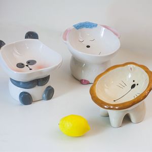 Atacado Cute Pet Alimentadores Cerâmicos Para Proteger A Vértebra Cervical Flat Pet <span class=keywords><strong>Cat</strong></span> Água High-Pé Slanted Bowls Dog Rice <span class=keywords><strong>Bowl</strong></span> - Product Image 3