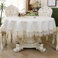 Nappe ronde en satin floral de haute qualité, jacquard, pour banquet, blanche, taille personnalisée, lavable, pour salle à manger