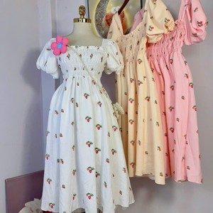 Vestido de Verano para <span class=keywords><strong>Mujer</strong></span>, Estilo Babydoll con Estampado Floral, Moda 2024, Casual, Precio Razonable, Lavable, Fabricación Personalizada, Vestido Bonito - Product Image 1