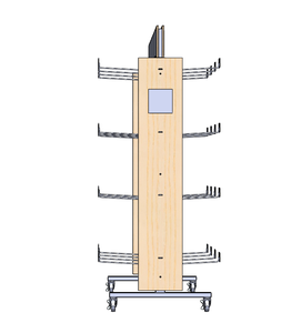 Đáng tin cậy nhà máy bán lẻ hat thương hiệu vớ cửa hàng lịch thi đấu móc kim loại Móc áo đôi dép đứng hiển thị với bánh xe - Product Image 2