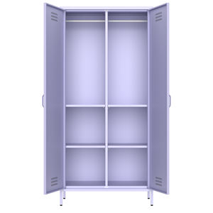 Chine Fournisseur Chambre Armoire Armoire En Métal 2 Portes Casier De Rangement Placard Européen En Métal Casier Vêtements Armoire De Rangement, KD - Product Image 4