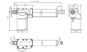 Jiecang jc35l29 mạnh mẽ 8000n nặng Y Tế BệNh viện tuyến tính thiết bị truyền động cho ngồi có thể ngả ghế bộ phận - Product Image 4