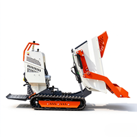 Mini-dumper sur chenilles compact de 500 kg, moteur Briggs&Stratton 4 temps, petit dumper sur chenilles à déchargement automatique