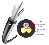 Aerial AS80 FTTH 6 8 12 24 Core Mode tunggal G652d 7mm ASU80 Harga Murah Ftth Aerial Mini ADSS ASU pemasok kabel serat optik