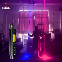 Laser Hijau Genggam Berdaya Tinggi dengan Kontrol DMX512 Baterai Isi Ulang Output Ganda untuk Aplikasi Gudang